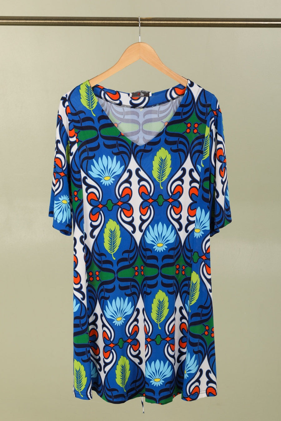 ROBE/TUNIQUE IMPRIMEE BLEUE 46/48