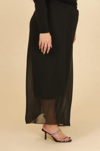 JUPE NOIRE DROITE LONGUE AVEC TULLE 54/56