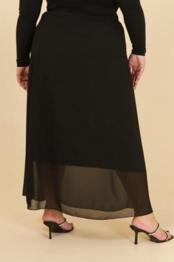 JUPE NOIRE DROITE LONGUE AVEC TULLE 54/56