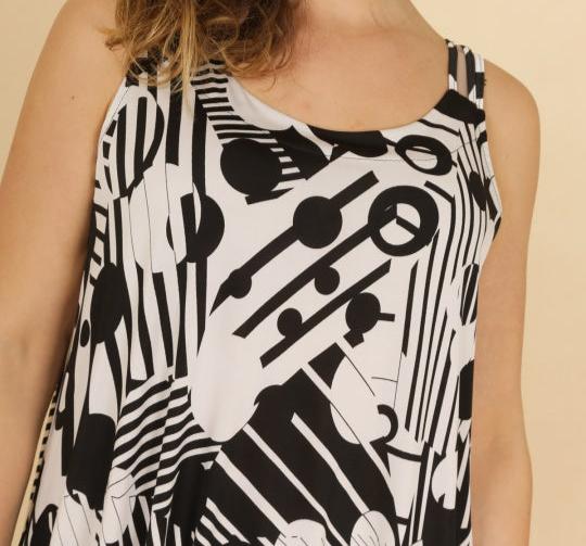 ROBE/TUNIQUE NOIRE/BLANC 46/48