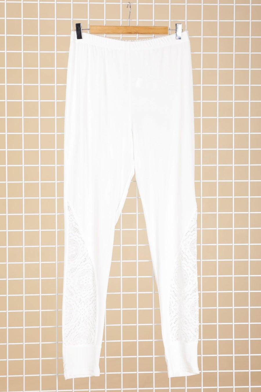 LEGGINS BLANC DENTELLE 58/60