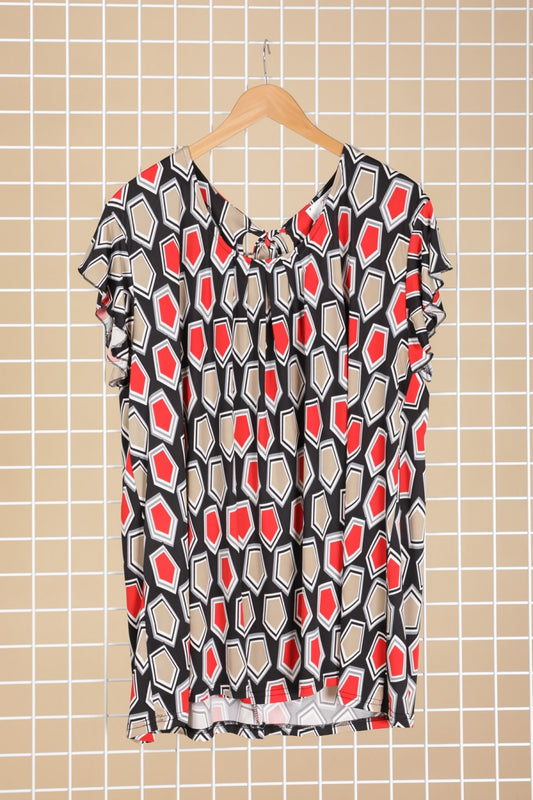 TUNIQUE IMPRIMEE NOIRE/ROUGE 50/52