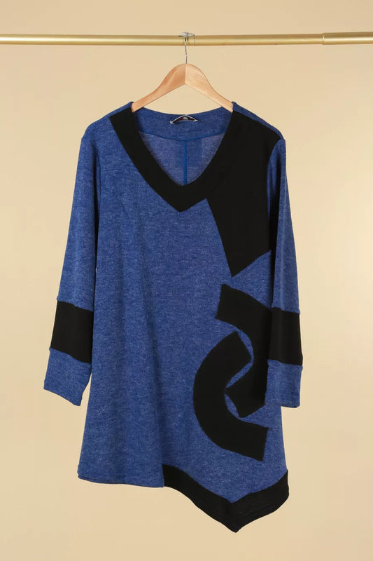 ***PULL BICOLORE BLEU/NOIR 46/48