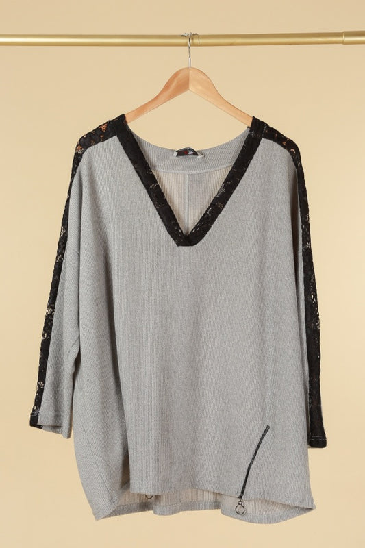 PULL GRIS CLAIR 46/48