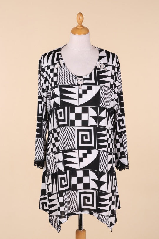 TUNIQUE IMPRIMEE NOIRE/BLANC 58/60
