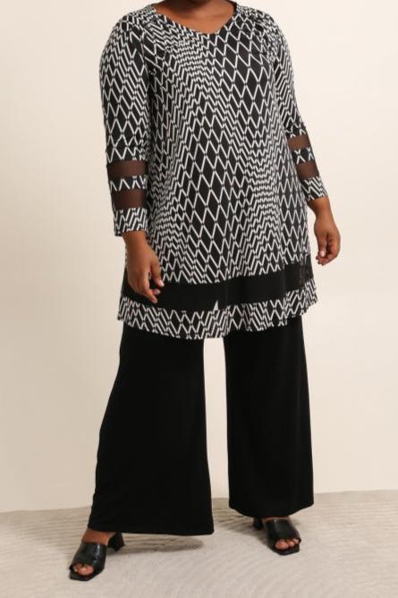 ROBE/TUNIQUE IMPRIMEE NOIR/BLANC 46/48