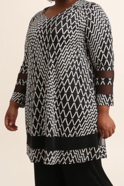 ROBE/TUNIQUE IMPRIMEE NOIR/BLANC 46/48