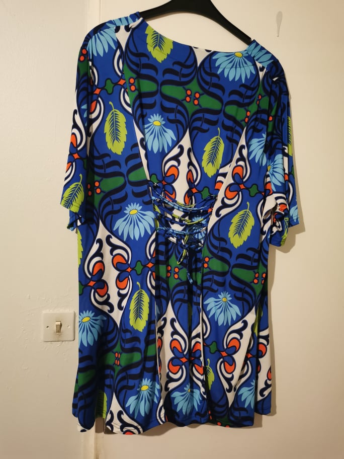 ROBE/TUNIQUE IMPRIMEE BLEUE 46/48