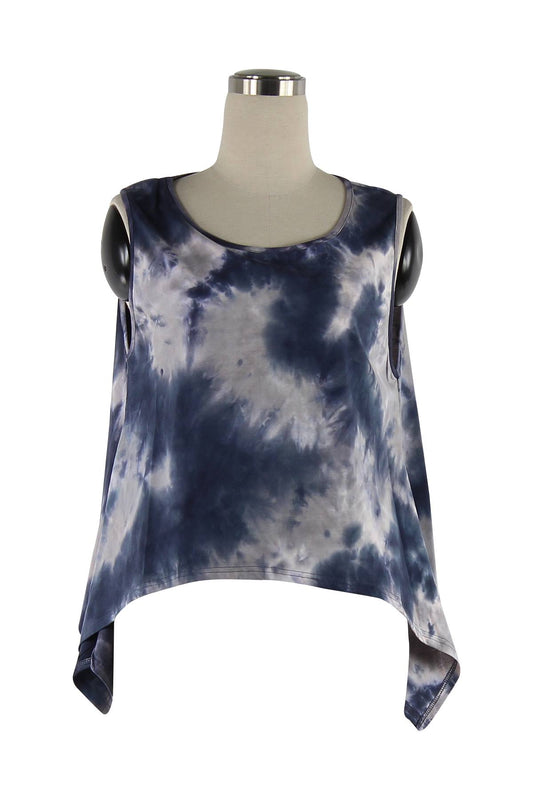 **TOP SANS MANCHE BLEU/GRIS 52