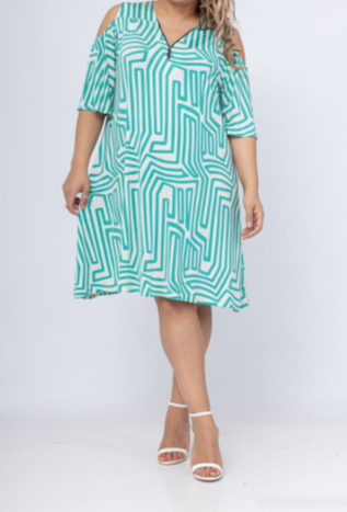 ROBE/TUNIQUE IMPRIMEE VERT 54/56