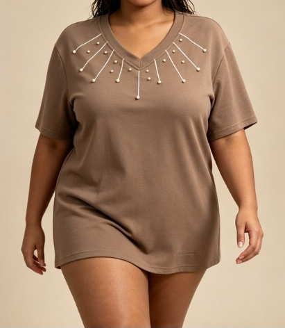 TEE SHIRT TAUPE TAILLE 50/52