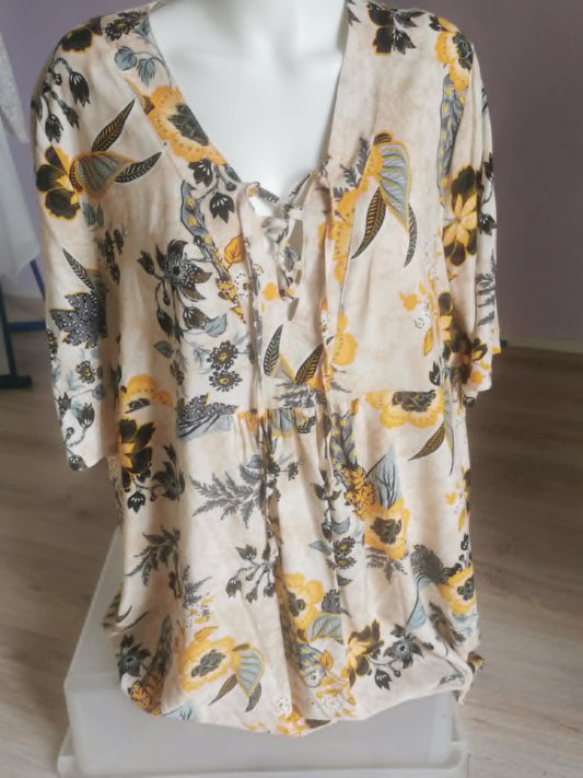 ROBE FLEURIE JAUNE 50/52