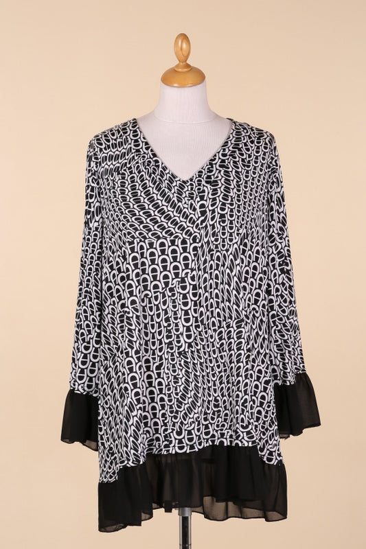 TUNIQUE IMPRIMEE NOIRE/BLANC 46/48