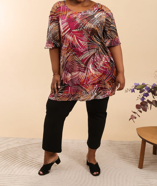 ROBE/TUNIQUE IMPRIMEE FUSCHIA 46/48