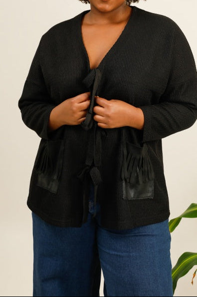 GILET NOIR AVEC POCHES 58/60