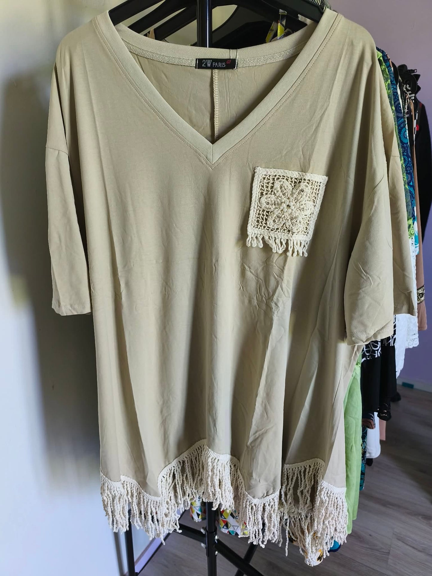 TUNIQUE A FRANGES 50/52