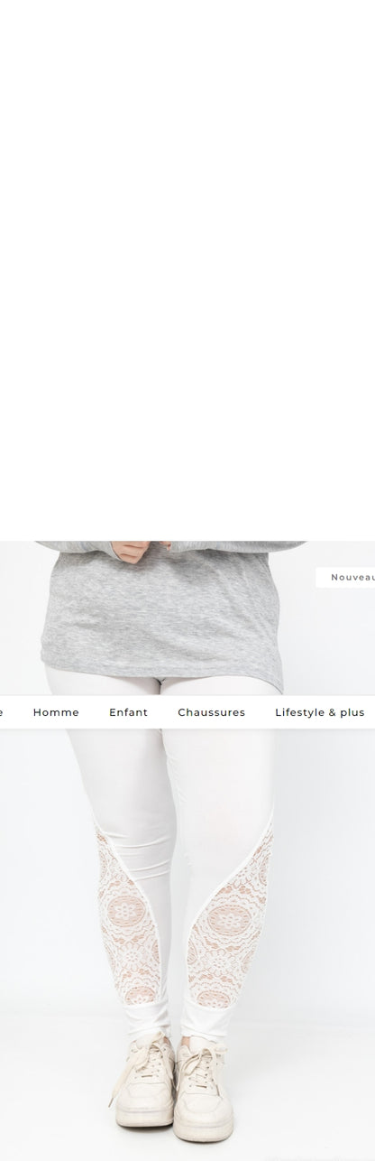 LEGGINS BLANC DENTELLE 54/56